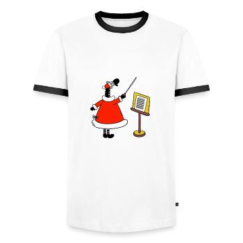 Stille Nacht Sigi - Männer Kontrast-T-Shirt - Weiß/Schwarz - Vorne - AI Model Female 172 light (172cm) & AI Model Male 178 dark (178cm)