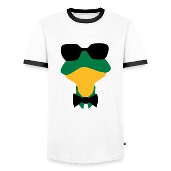 frog animal - Men's Ringer Shirt - white/black - Front - AI Model Female 172 light (172cm) & AI Model Male 178 dark (178cm)