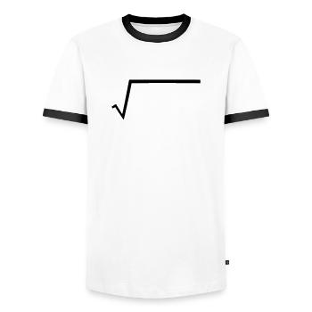 Math - Root - Radical - Men's Ringer Shirt - white/black - Front - AI Model Female 172 light (172cm) & AI Model Male 178 dark (178cm)