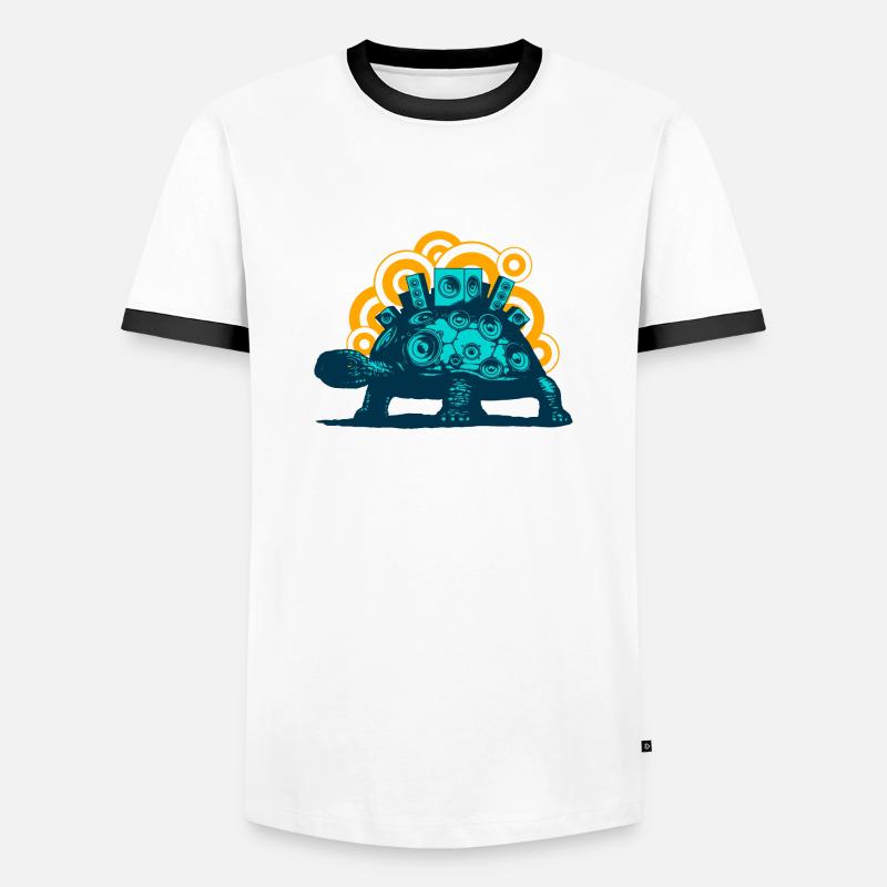 Mobile sound system (no text) - Men's Ringer Shirt - white/black