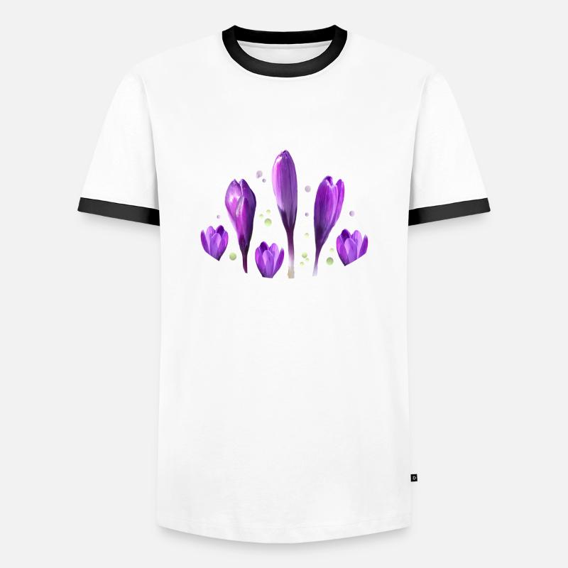 Crocuses - Men's Ringer Shirt - white/black