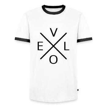 Velo - T-shirt contrasté Homme - blanc/noir - Devant - AI Model Female 172 light (172cm) & AI Model Male 178 dark (178cm)