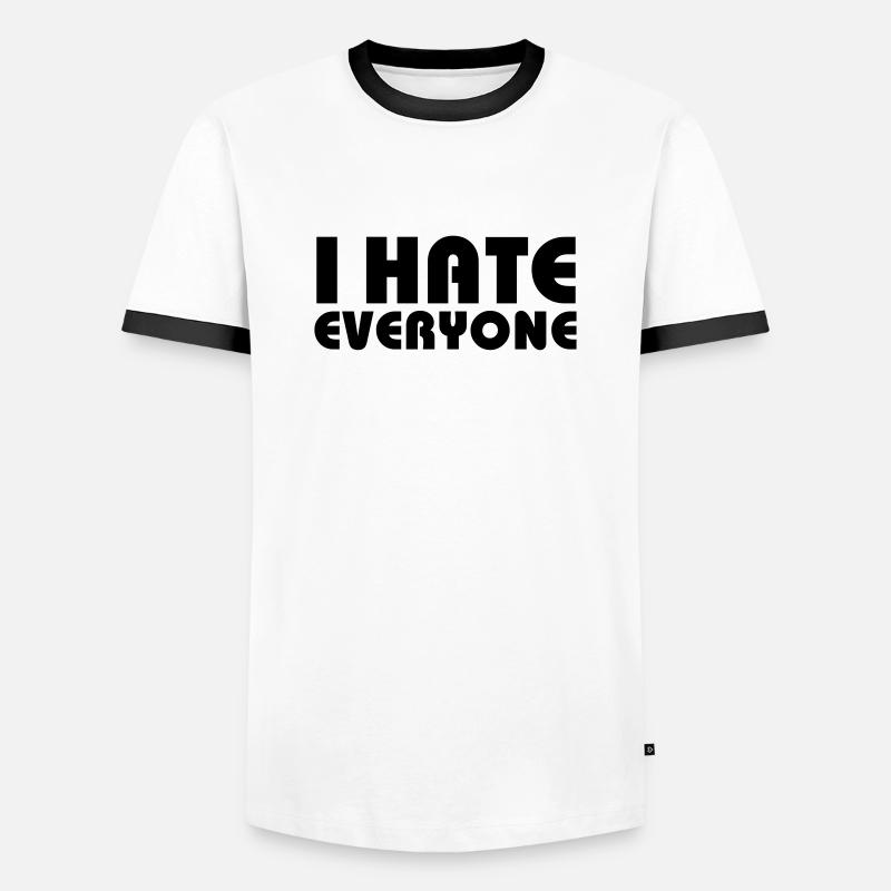 I hate everyone - Men's Ringer Shirt - white/black