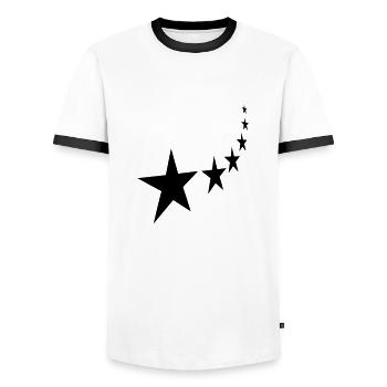 shooting star - Men's Ringer Shirt - white/black - Front - AI Model Female 172 light (172cm) & AI Model Male 178 dark (178cm)