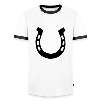 Fers à cheval - T-shirt contrasté Homme - blanc/noir - Devant - AI Model Female 172 light (172cm) & AI Model Male 178 dark (178cm)