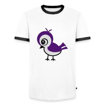 birdy - T-shirt contrasté Homme - blanc/noir - Devant - AI Model Female 172 light (172cm) & AI Model Male 178 dark (178cm)