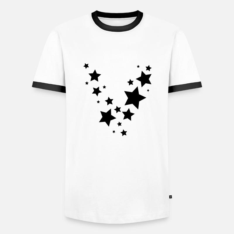 Sterneregen - Männer Kontrast-T-Shirt - Weiß/Schwarz