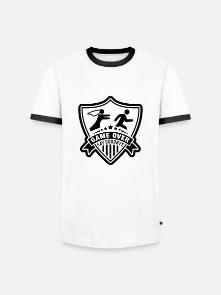 say_goodbye_1__f1 - T-shirt contrasté Homme - blanc/noir