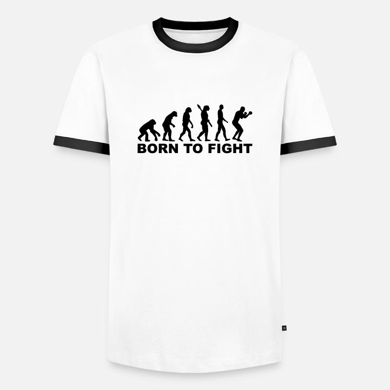Boxen Evolution - Männer Kontrast-T-Shirt - Weiß/Schwarz