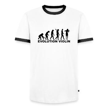 Geige - Männer Kontrast-T-Shirt - Weiß/Schwarz - Vorne - AI Model Female 172 light (172cm) & AI Model Male 178 dark (178cm)
