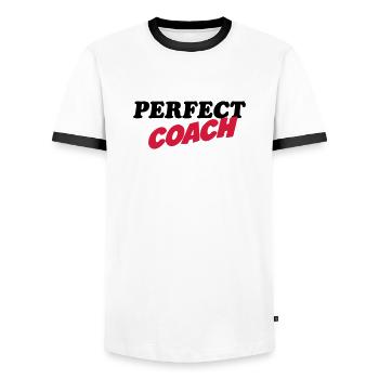 Perfect coach - Männer Kontrast-T-Shirt - Weiß/Schwarz - Vorne - AI Model Female 172 light (172cm) & AI Model Male 178 dark (178cm)
