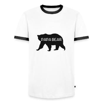 Dad Bear Father Bear Father's Day Gift Funny - Men's Ringer Shirt - white/black - Front - AI Model Female 172 light (172cm) & AI Model Male 178 dark (178cm)
