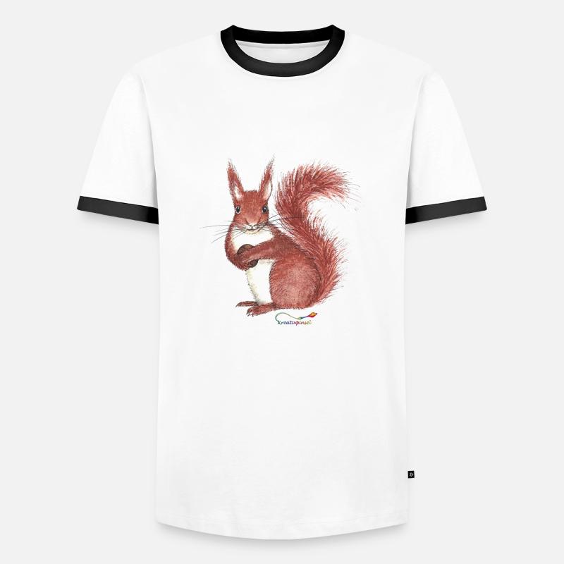 Eichhörnchen - Männer Kontrast-T-Shirt - Weiß/Schwarz