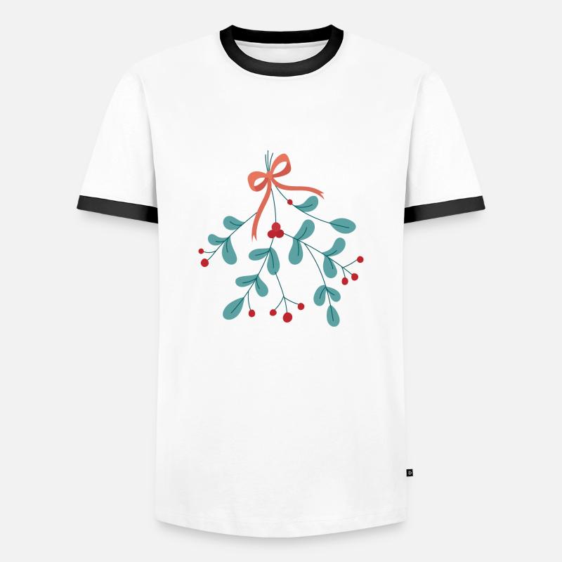 Mistletoe - Men's Ringer Shirt - white/black