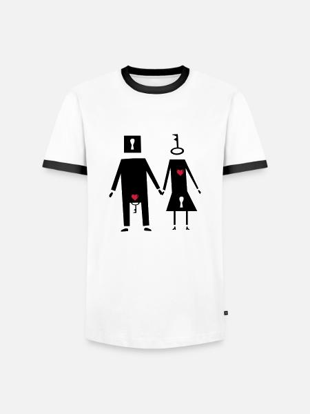 par par sjovt - Herre kontrast-T-shirt - hvid/sort