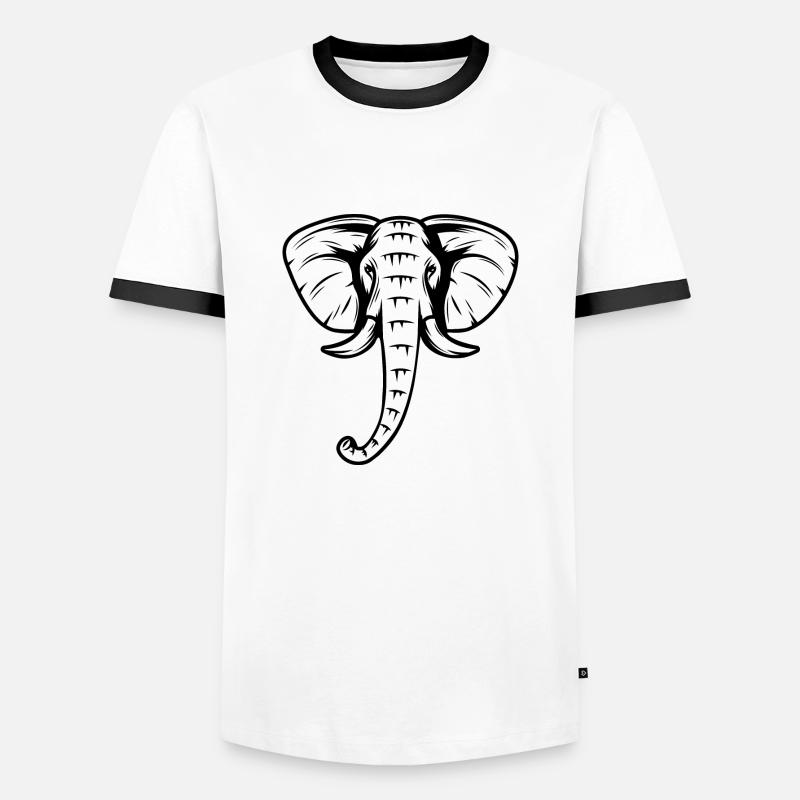 Elephant - Männer Kontrast-T-Shirt - Weiß/Schwarz