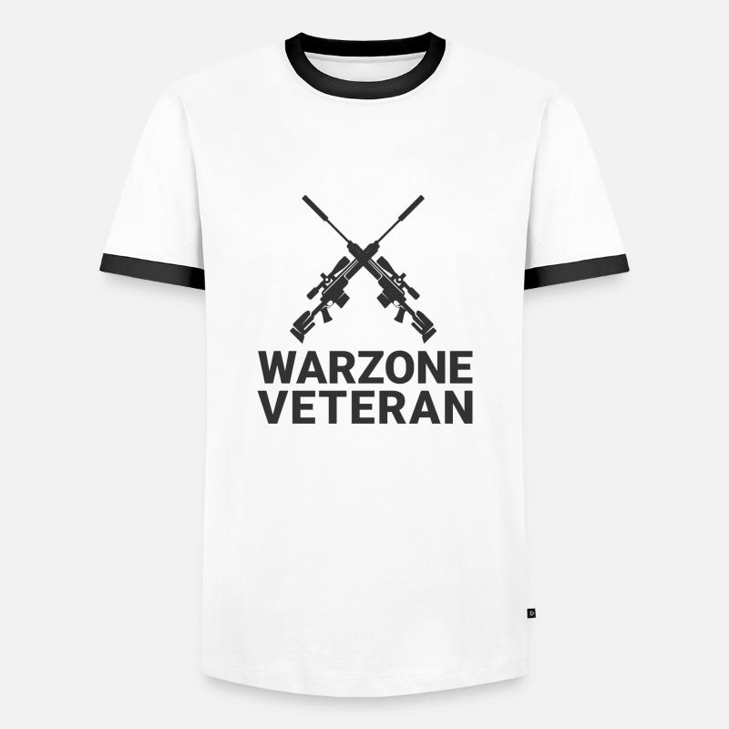 WARZONE VETERAN COD - Men's Ringer Shirt - white/black
