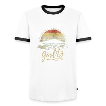 Görlitz Landeskrone - Männer Kontrast-T-Shirt - Weiß/Schwarz - Vorne - AI Model Female 172 light (172cm) & AI Model Male 178 dark (178cm)