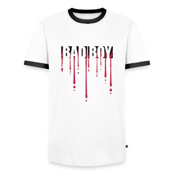 Blut Bad Boy - Männer Kontrast-T-Shirt - Weiß/Schwarz - Vorne - AI Model Female 172 light (172cm) & AI Model Male 178 dark (178cm)