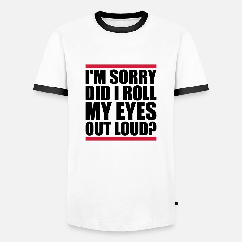 Roll My Eyes Out - Men's Ringer Shirt - white/black