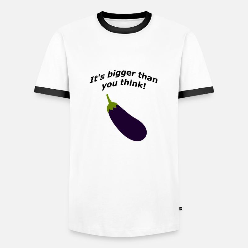 It's bigger than you think! - Männer Kontrast-T-Shirt - Weiß/Schwarz