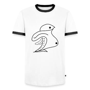 Pinguin - Männer Kontrast-T-Shirt - Weiß/Schwarz - Vorne - AI Model Female 172 light (172cm) & AI Model Male 178 dark (178cm)