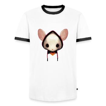 Maus-Wanderer - Männer Kontrast-T-Shirt - Weiß/Schwarz - Vorne - AI Model Female 172 light (172cm) & AI Model Male 178 dark (178cm)
