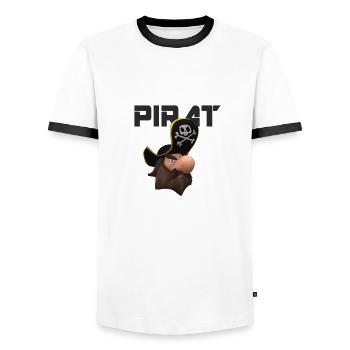 Pirate Captain Pirates - Men's Ringer Shirt - white/black - Front - AI Model Female 172 light (172cm) & AI Model Male 178 dark (178cm)