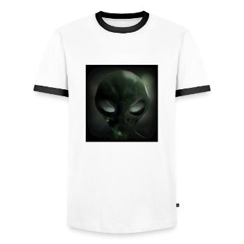 Alien - Men's Ringer Shirt - white/black - Front - AI Model Female 172 light (172cm) & AI Model Male 178 dark (178cm)