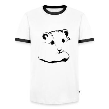 Hamster Cute Animal Rodent Animals Pet Vector 3 - Men's Ringer Shirt - white/black - Front - AI Model Female 172 light (172cm) & AI Model Male 178 dark (178cm)
