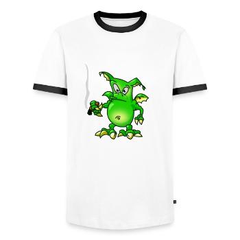 smoking dragon - Männer Kontrast-T-Shirt - Weiß/Schwarz - Vorne - AI Model Female 172 light (172cm) & AI Model Male 178 dark (178cm)