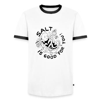 Salt is good for you - T-shirt contrasté Homme - blanc/noir - Devant - AI Model Female 172 light (172cm) & AI Model Male 178 dark (178cm)