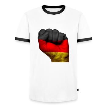Fist Allemagne - T-shirt contrasté Homme - blanc/noir - Devant - AI Model Female 172 light (172cm) & AI Model Male 178 dark (178cm)
