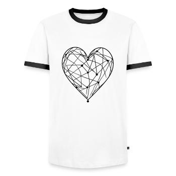 Cœur orné créatif pour la journée de valetnine - T-shirt contrasté Homme - blanc/noir - Devant - AI Model Female 172 light (172cm) & AI Model Male 178 dark (178cm)