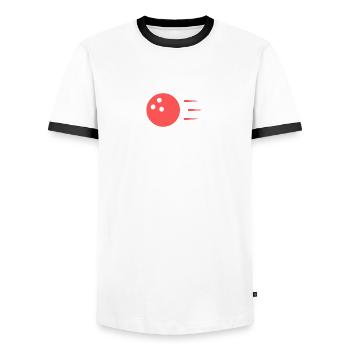 Bowling Dictons Bowling Bowler Skittles Cadeau - T-shirt contrasté Homme - blanc/noir - Devant - AI Model Female 172 light (172cm) & AI Model Male 178 dark (178cm)