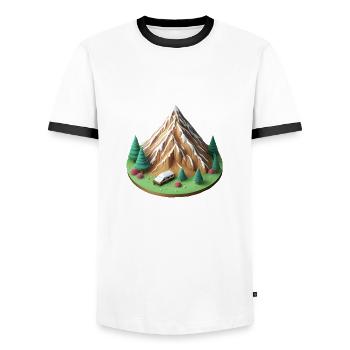 camping mountain - Men's Ringer Shirt - white/black - Front - AI Model Female 172 light (172cm) & AI Model Male 178 dark (178cm)