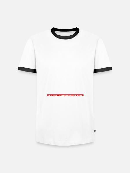 Critical Mass - Celebrate Monthly White - Männer Kontrast-T-Shirt - Weiß/Schwarz
