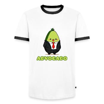 Advocado - Männer Kontrast-T-Shirt - Weiß/Schwarz - Vorne - AI Model Female 172 light (172cm) & AI Model Male 178 dark (178cm)