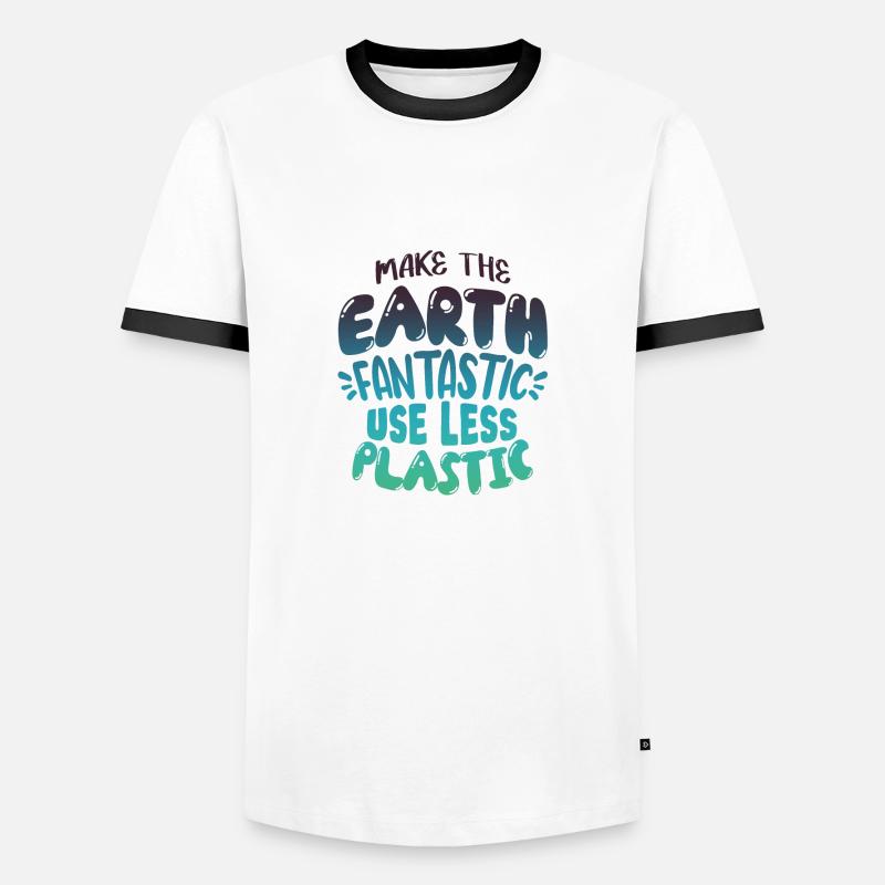 Reduce plastic - Men's Ringer Shirt - white/black