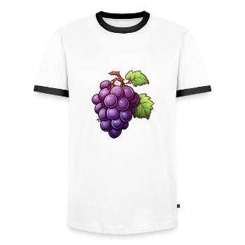 Grapevines blue - Men's Ringer Shirt - white/black - Front - AI Model Female 172 light (172cm) & AI Model Male 178 dark (178cm)