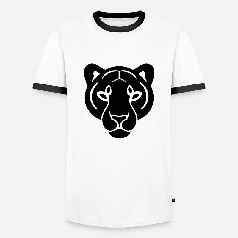 Panther's Head - Men's Ringer Shirt - white/black