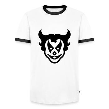 Clown - Men's Ringer Shirt - white/black - Front - AI Model Female 172 light (172cm) & AI Model Male 178 dark (178cm)