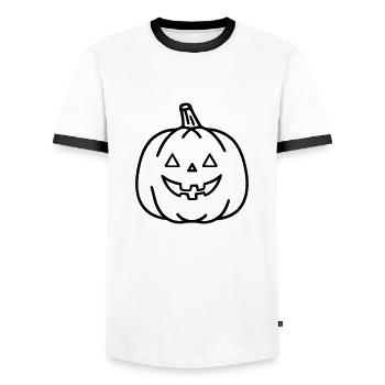 pumpkin - Men's Ringer Shirt - white/black - Front - AI Model Female 172 light (172cm) & AI Model Male 178 dark (178cm)