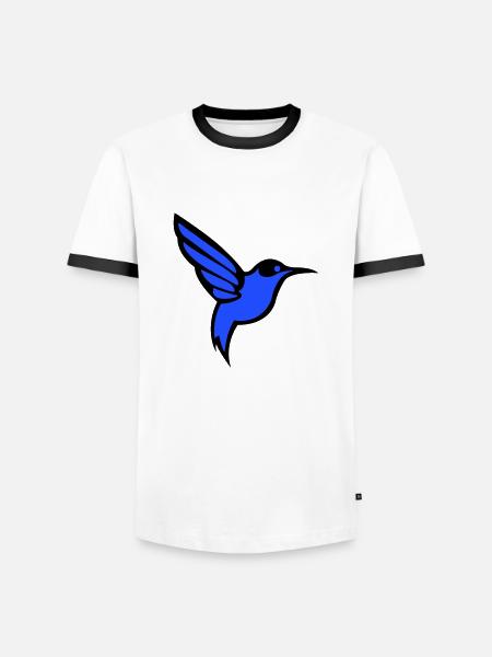 Colibri Oiseau - T-shirt contrasté Homme - blanc/noir