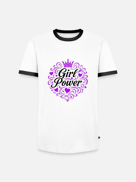 Frauenpower Spruch - Männer Kontrast-T-Shirt - Weiß/Schwarz