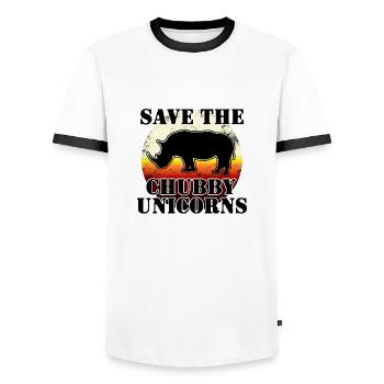 SAUVEZ LES LICORES CHUBBY - T-shirt contrasté Homme - blanc/noir - Devant - AI Model Female 172 light (172cm) & AI Model Male 178 dark (178cm)