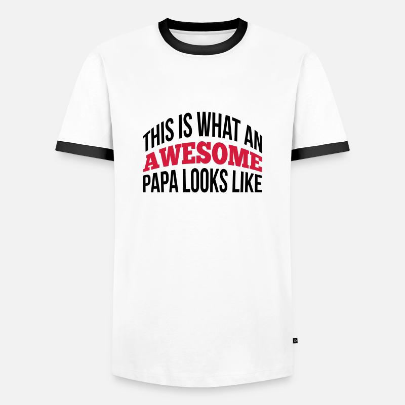 Papa - Men's Ringer Shirt - white/black