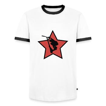 Grab - T-shirt contrasté Homme - blanc/noir - Devant - AI Model Female 172 light (172cm) & AI Model Male 178 dark (178cm)
