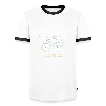 Zodiac Radler 2 - Men's Ringer Shirt - white/black - Front - AI Model Female 172 light (172cm) & AI Model Male 178 dark (178cm)