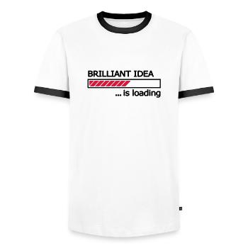 Brilliant Idea is loading Ladebalken Loading Bar - Männer Kontrast-T-Shirt - Weiß/Schwarz - Vorne - AI Model Female 172 light (172cm) & AI Model Male 178 dark (178cm)